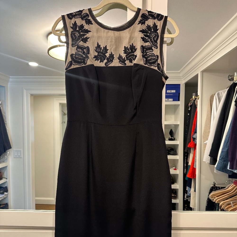 Nicole Miller silk cocktail dress with beaded detail